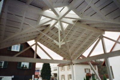 Dachkonstruktion des Doppelcarports
