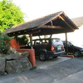 Holzcarport seitliche Ansicht