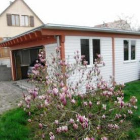 Doppelcarport mit Pflanzen